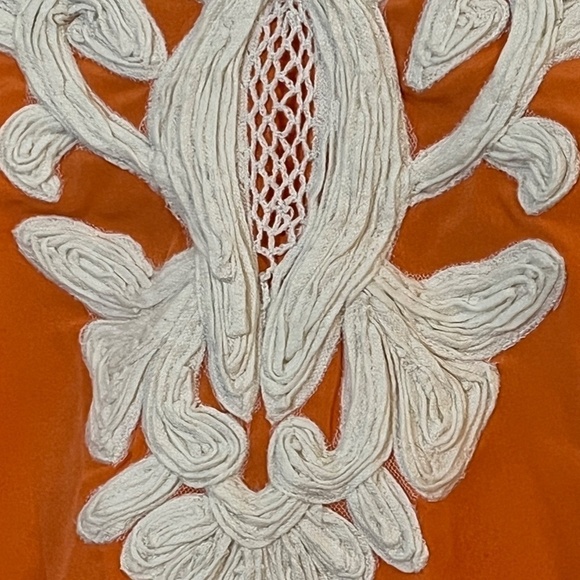 Chicos Floral Top 12 Orange Boho Western Indie Hippie Folk Preppy Classic Chic - Picture 4 of 12